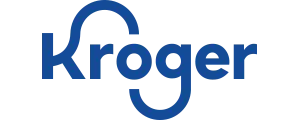 Kroger logo in blue on a white background